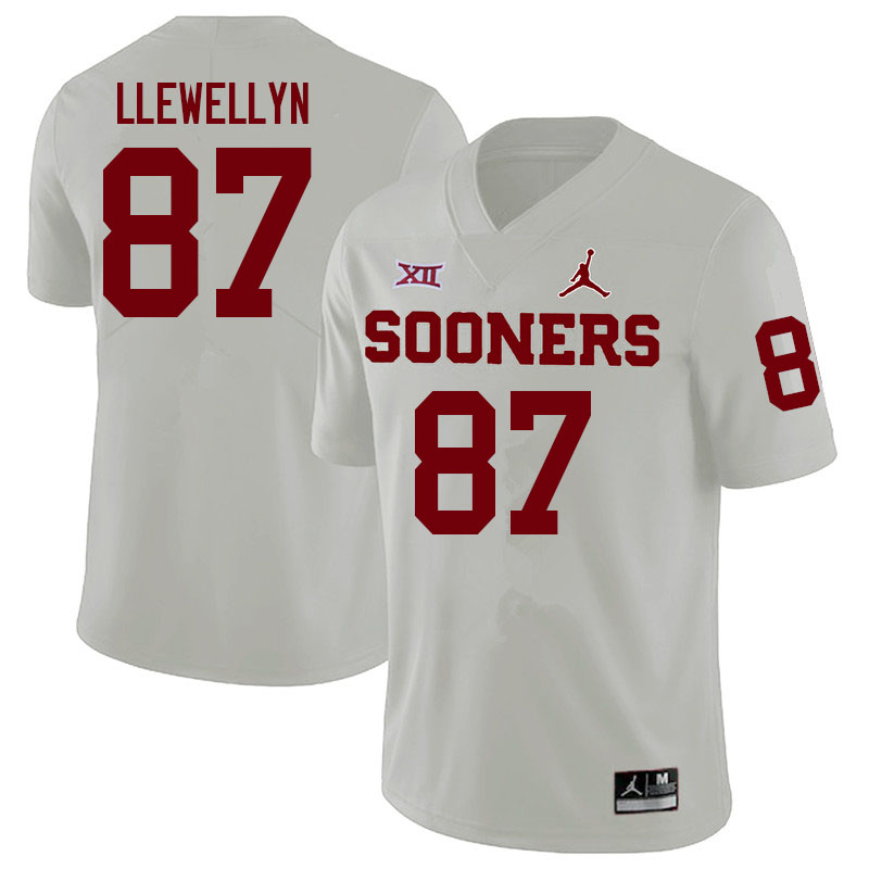 Oklahoma Sooners #87 Jason Llewellyn College Football Jerseys Sale-White